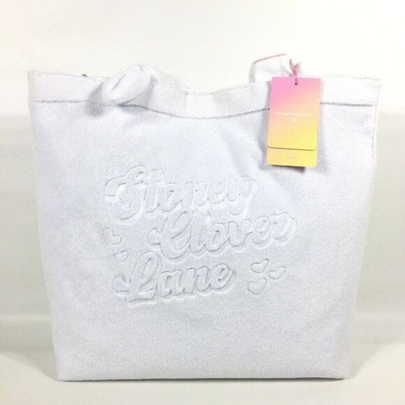 Stoney Clover Lane x Target Terry Cloth Embossed White Tote Bag - Picture 8 of 11